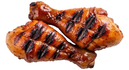 Grilled chicken drumsticks transparent background cutout png