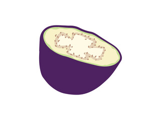 Sliced Aubergine Vegetable Clip Art
