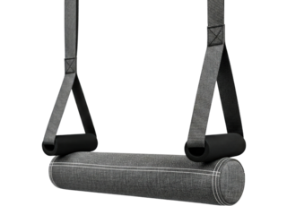 Bodyweight resistance straps with handles for fitness training on a transparent background