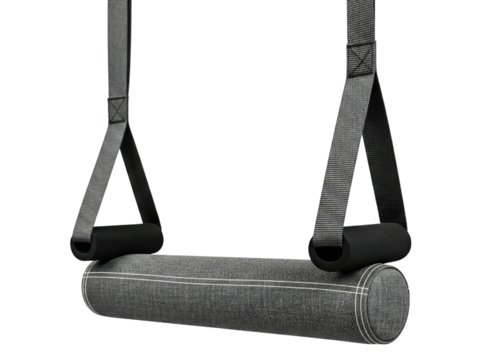 Bodyweight resistance straps with handles for fitness training on a transparent background