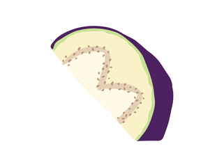 Sliced Aubergine Vegetable Clip Art
