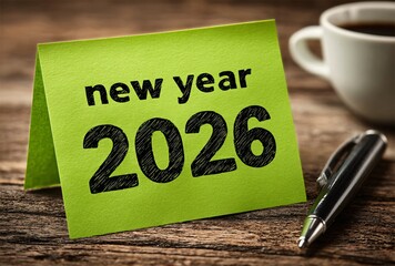 New year 2026 message on green card
