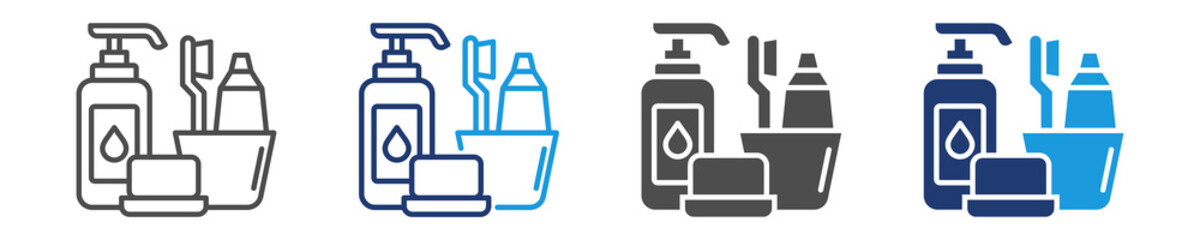 toiletries icon set multiple style