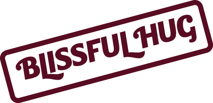 Blissful Hug Rubber Stamp Impression for Warm Feelings and Affectionate Communications