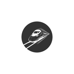 high speed train black silhouette vector,
