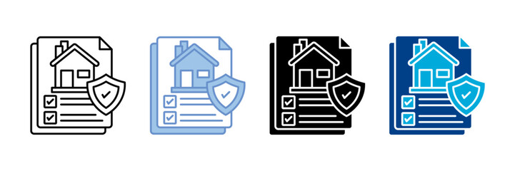 Insurance Icon Set Multiple Style Collection