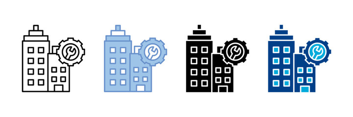 Facility  Icon Set Multiple Style Collection