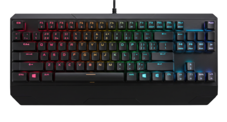 Gaming keyboard with rgb lighting transparent background cutout png