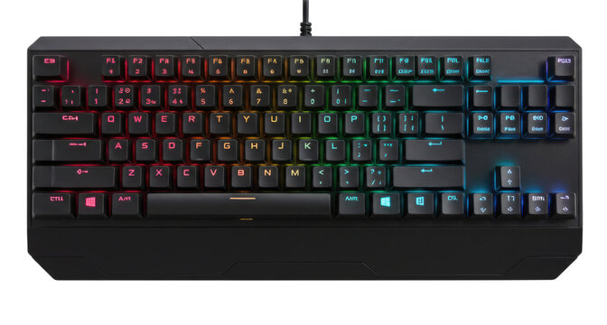 Gaming keyboard with rgb lighting transparent background cutout png