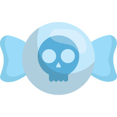 Ghostly Blue Skull Candy With Transparent Background Vector Illustration