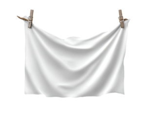 White fabric draped over clothesline