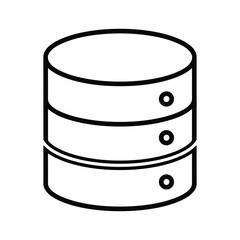 Database icon with three stacked cylinders