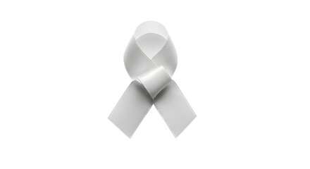 White ribbon symbol for awareness campaigns, medical support, prevention, and solidarity concept. isolated PNG with Transparent Background