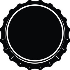 Black beer bottle cap silhouette simple graphic vector 1