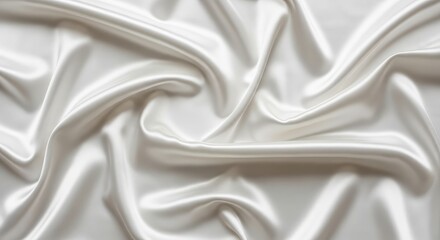 Obraz premium Elegant flowing white silk fabric with subtle folds, perfect for luxury fashion, bridal designs, or creating a sophisticated and smooth background
