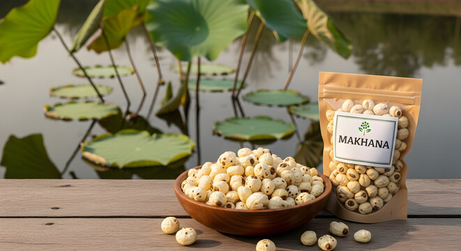 Makhana commonly known as fox nuts or lotus seeds are nutritious seeds harvested from the Euryale ferox plant a member of the water lily family predominantly grown in Asian wetlands and pon 75842848 1