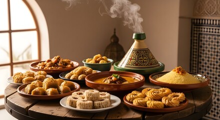 Delicious Moroccan Feast with Tagine, Couscous and Pastries