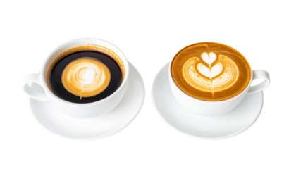 Pair of Coffee Cup Variations isolated on transparent background