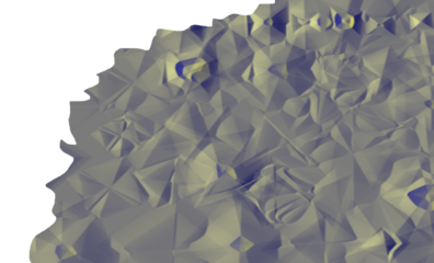 Abstract geometric crumpled texture background with yellow and blue isolated on transparent background