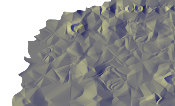 Abstract geometric crumpled texture background with yellow and blue isolated on transparent background