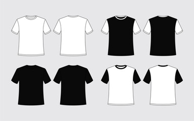 Colored tshirt vector illustration template white tshirt vector drawing