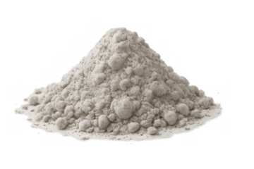 White powder pile forming a mound, baking ingredient and cooking staple with transparent background