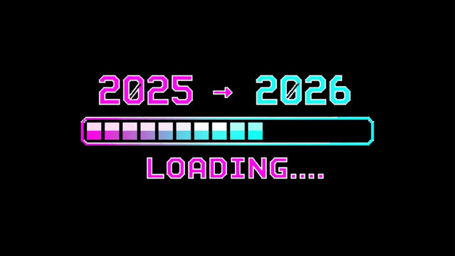 New Year Loading Bar 2025-2026 Anticipation for the Coming Year with Progress Indicator