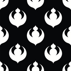 Elegant Rounded Silhouettes Repeating Fluidly for Modern Abstract Seamless Pattern Design  
