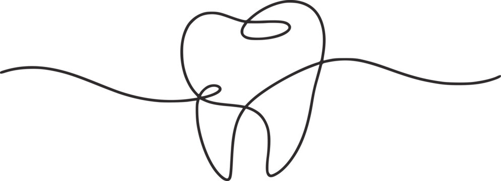 Tooth outline abstract art dental vector