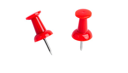 Collection of Two Office Pin Designs in Bright Red isolated on transparent background