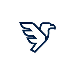 Eagle line icon in flight