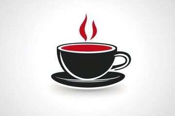 Fototapeta premium Coffee cup hot drink steam logo illustrating beverage