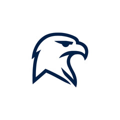 Eagle head simple outline artwork