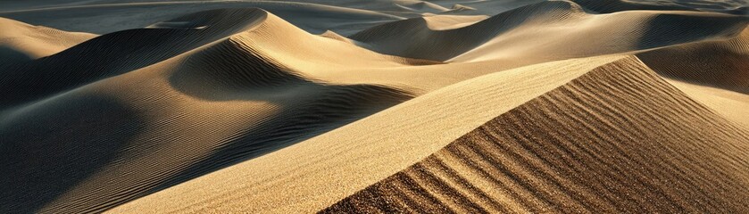 Top-down view of rippled desert sand concept. Stunning sand dunes create a tranquil desert landscape.