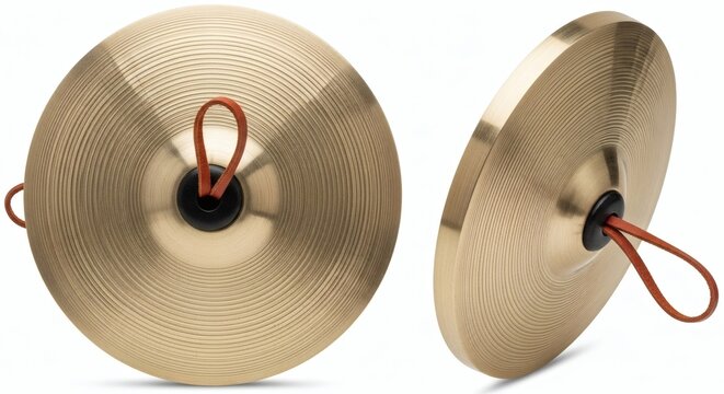 Musical Cymbals Pair of Golden Percussion Instruments for Rhythmic Performances and Sound Creation