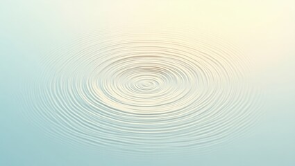 Concentric circular ripples spread across a serene expanse of water, bathed in soft, diffused natural light, creating a calming, abstract visual effect with gradients of blue, and subtle yellow...