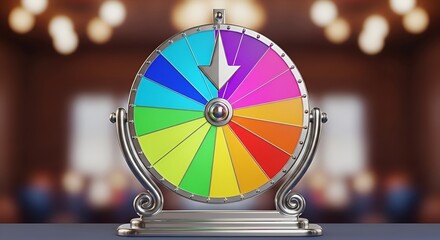 A Colorful Prize Wheel Ready to Spin with Excitement and Anticipation for Lucky Winners