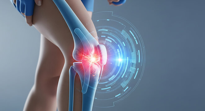 Anatomy of the Human Knee Joint with Pain and Inflammation Highlighted by Digital Technology