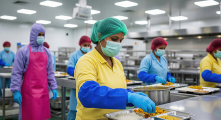 a state-of-the-art community kitchen, focusing on hygiene, staff roles, equipment, processes, and food safety protocols