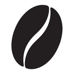 One coffee bean been silhouette vector flat illustration design