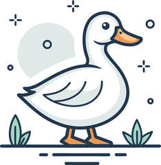 duck vector icon logo rubber duck sunglasses cartoon character illustration bird farm animal doodle symbol design