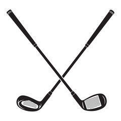 Crossed golf club silhouette icon vector illustration design on white background