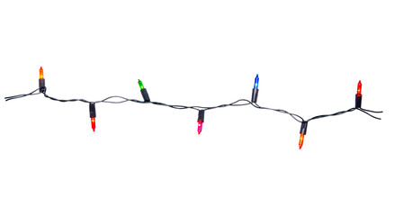 String of Christmas lights isolated on white background With clipping path