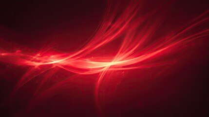 Glowing red abstract background features dynamic lines and curves that swirl across a deep red space.