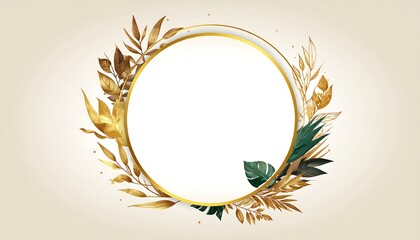 Elegant golden floral frame for invitations and celebrations.