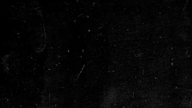 Old Film Dust and Scratches Loop,Looping animation of vintage film damage. Features dust, noise, and scratches on a black background. Perfect for retro overlays.