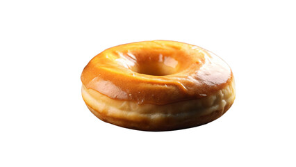  classic-glazed-donut-on-dark-black-wooden-board isolated on white background