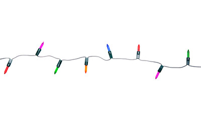 String of Christmas lights isolated on white background With clipping path