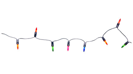 String of Christmas lights isolated on white background With clipping path
