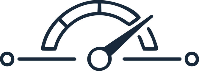 Performance Meter Icon Visualizing Speed, Progress, and Measurement in a Stylized Gauge Design